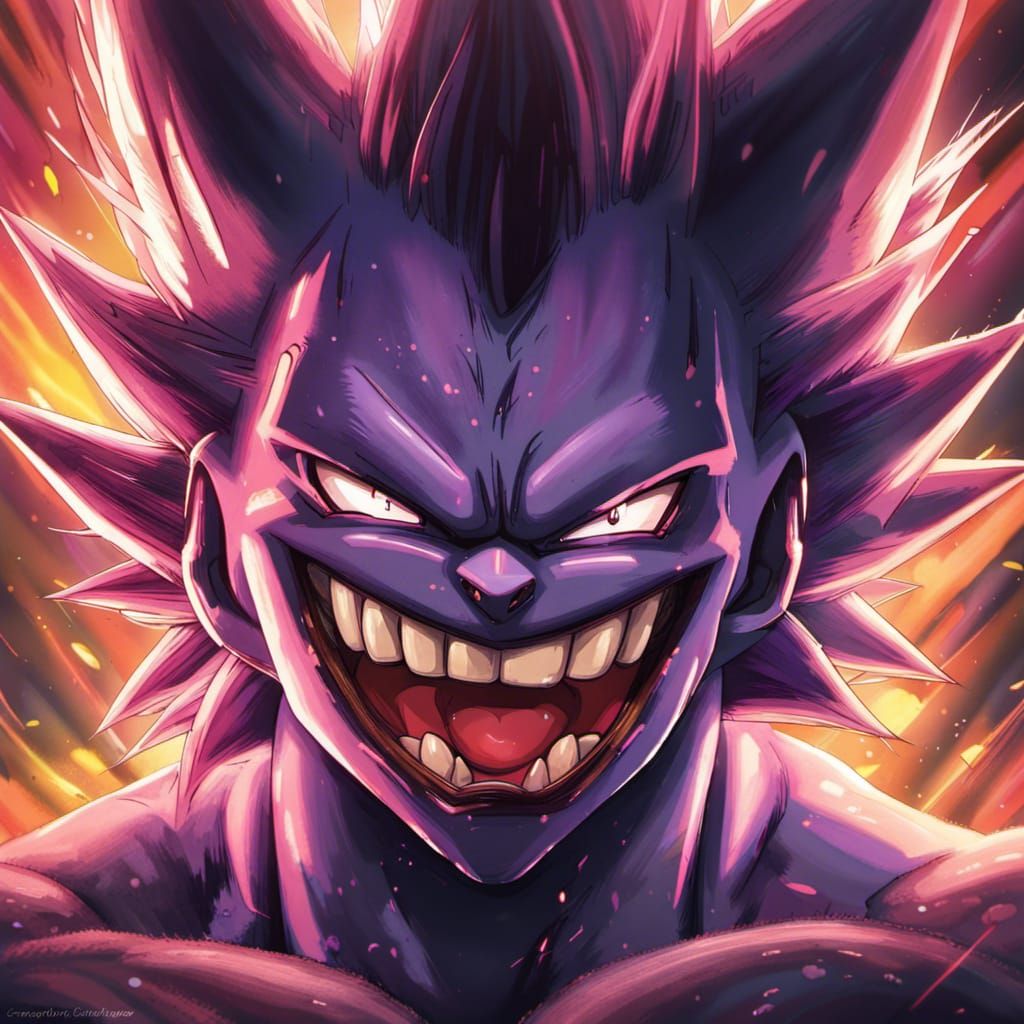 Gengar as Super Saiyan in Dragon Ball Z Style