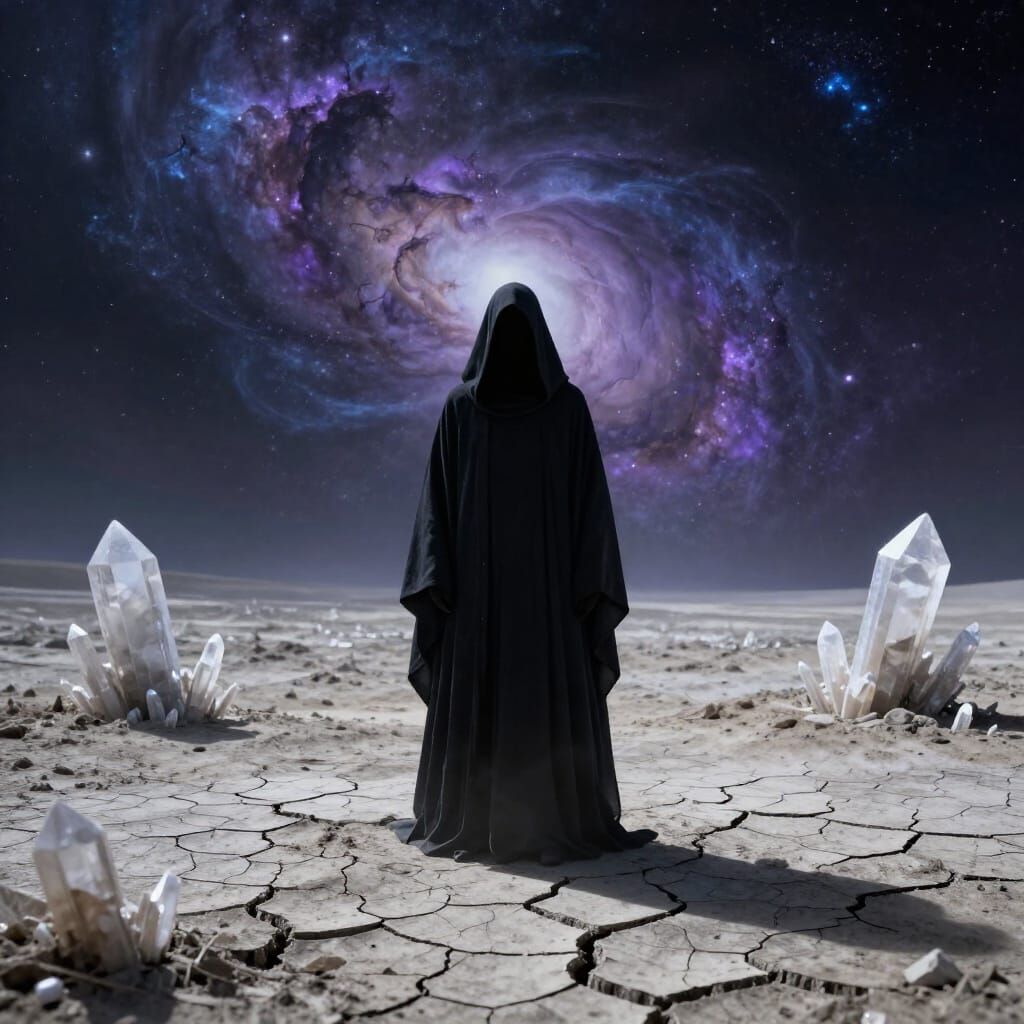 Mysterious Figure on Cosmic Plain