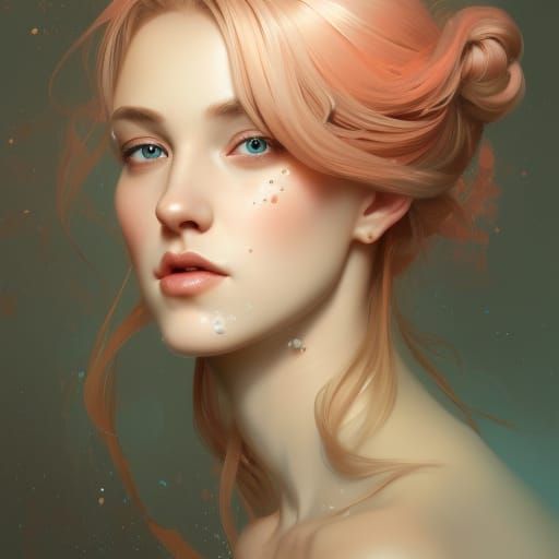 Peach Personification: Hyperdetailed Concept Art Portrait