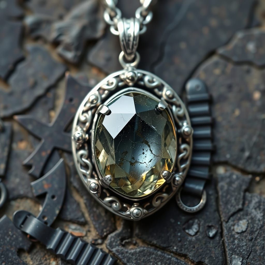 Viking Titanite Jewel in Silver Setting