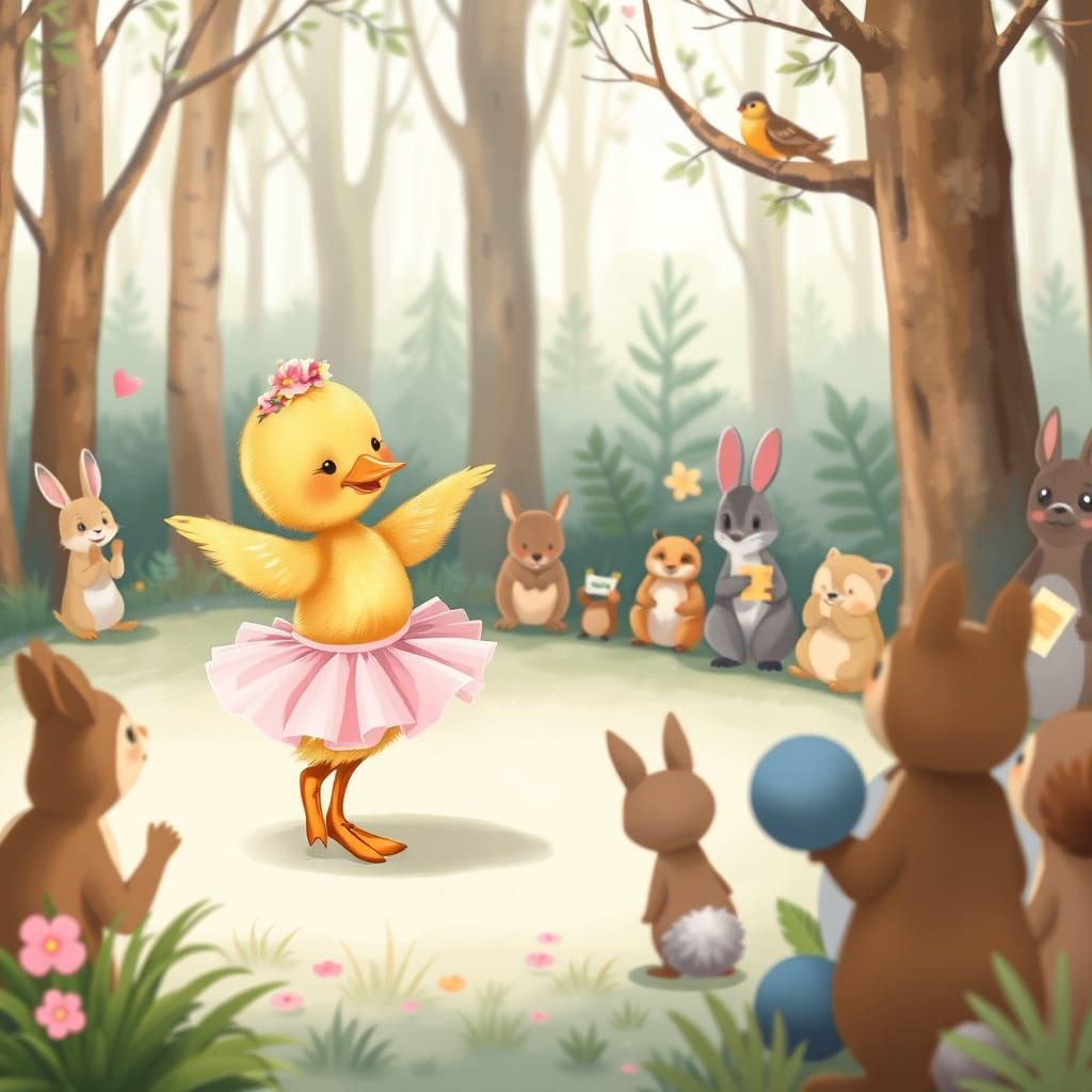 Duckling Ballerina's Enchanting Forest Dance