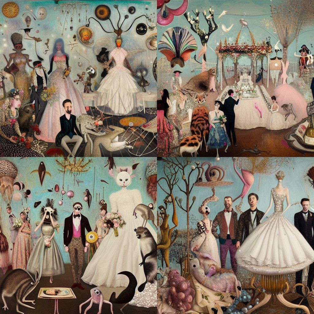 Marsupial Wedding in Surrealist Style