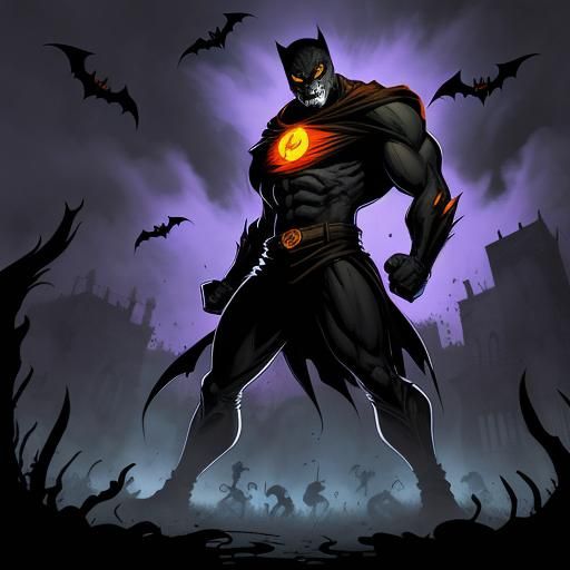 Halloween Monsters in Graveyard Comic Book Art