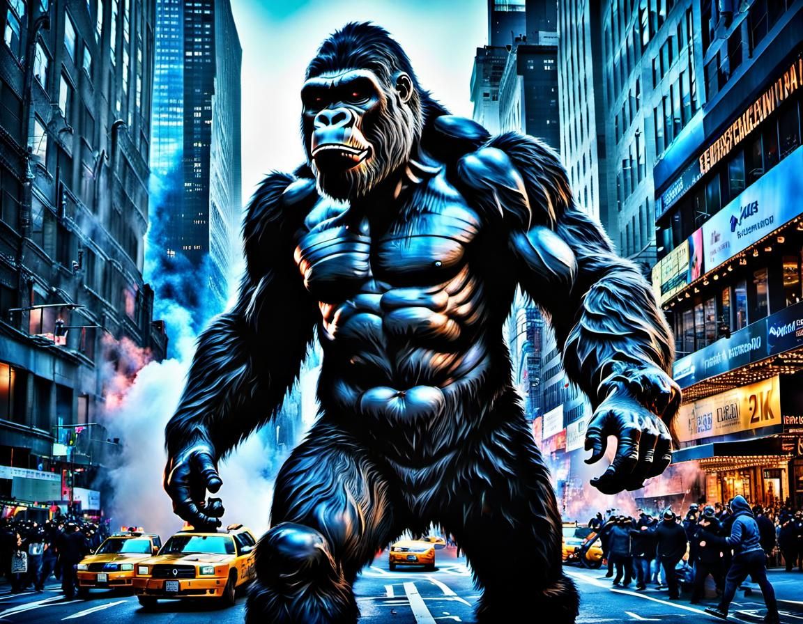 King Kong Rampage in New York: Hyperrealistic Render