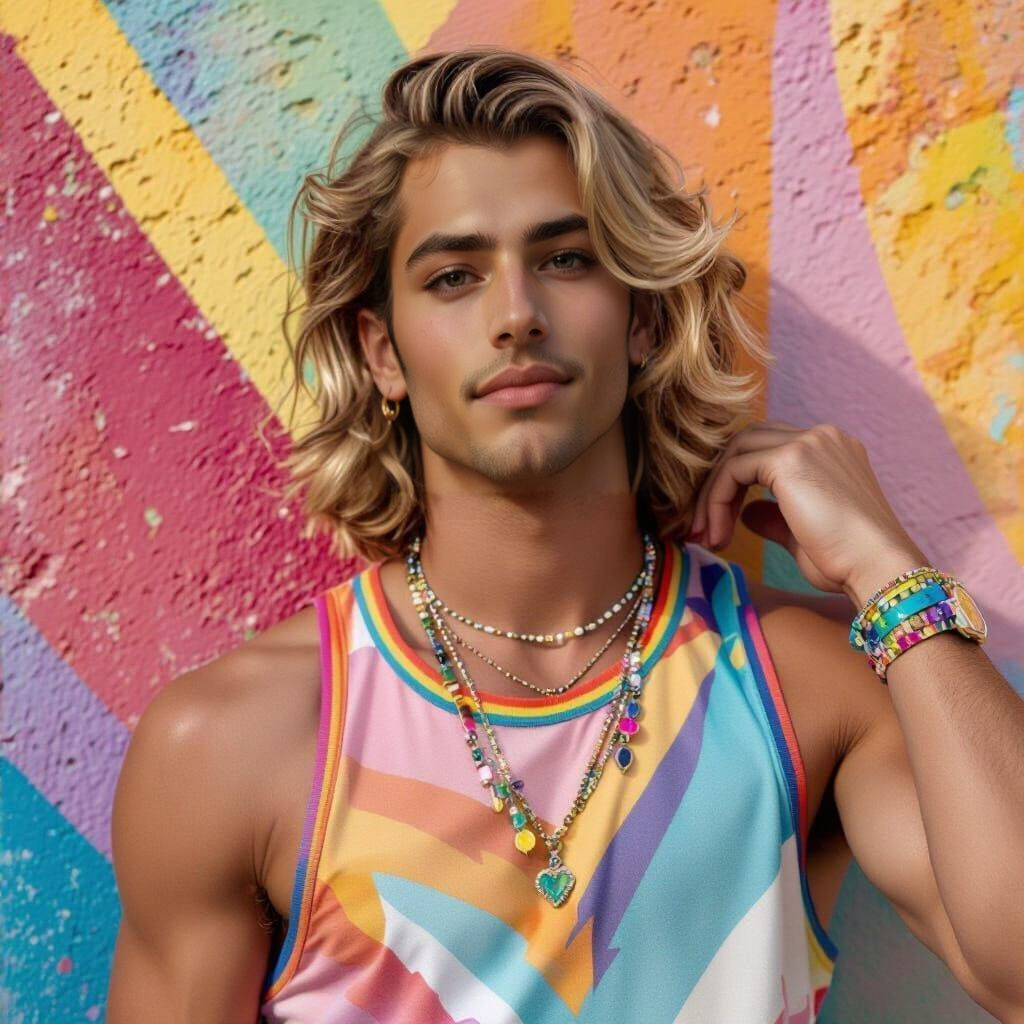 Strikingly Pretty Androgynous Man with Fairy Aesthetic