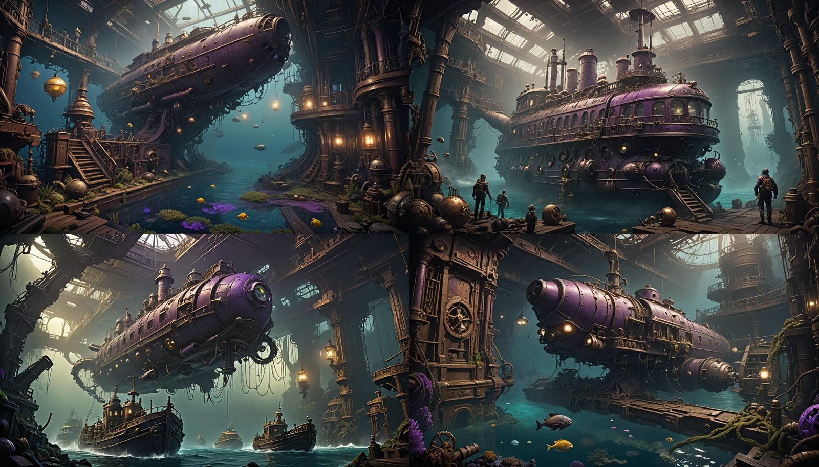 Jules Verne Captain Nemo Nautilus Victorian Adventurer Submarine under sea monsters Squids sunken ships a sea floor
wr...