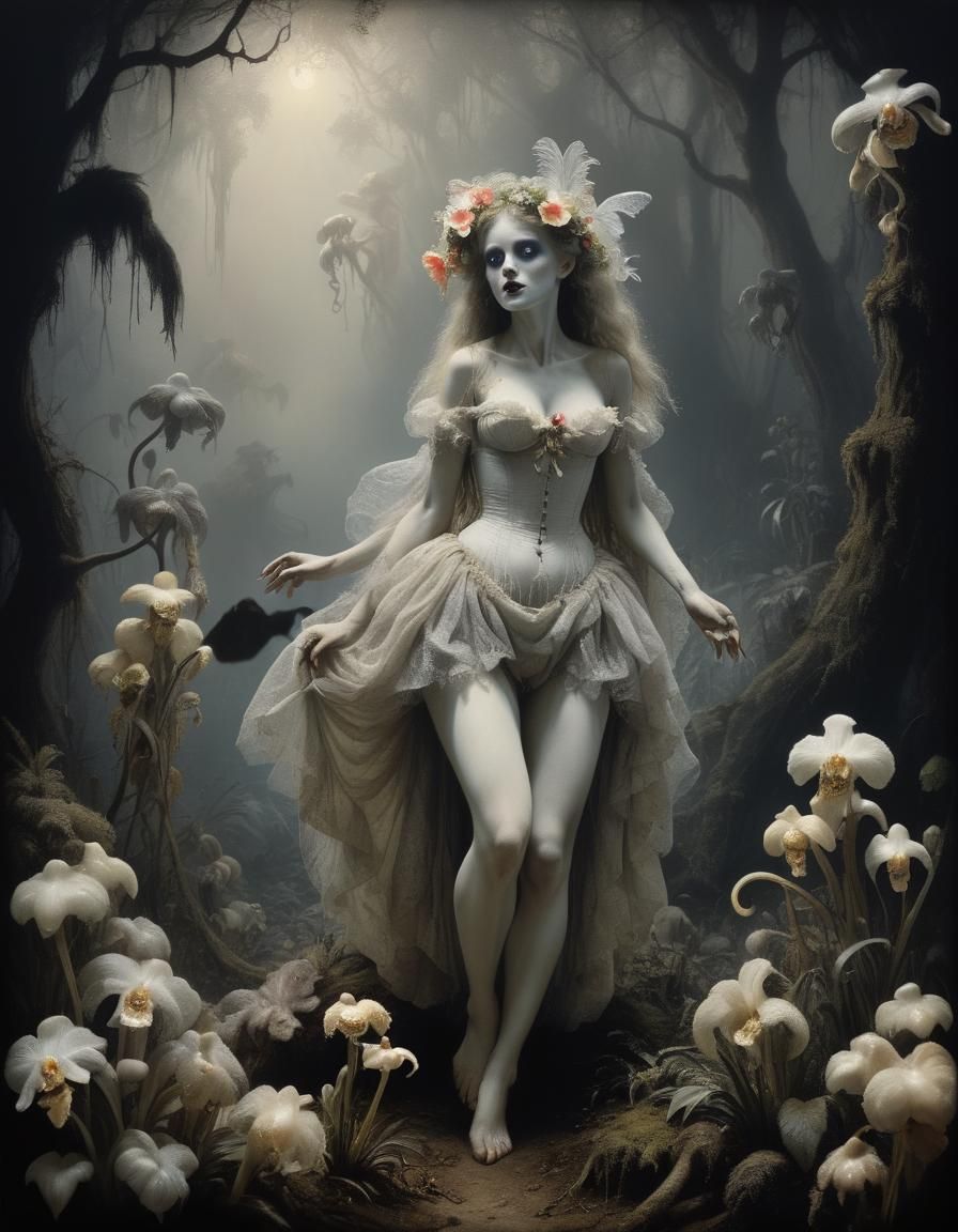 Enchanted Jungle Creature in Macabresku Style