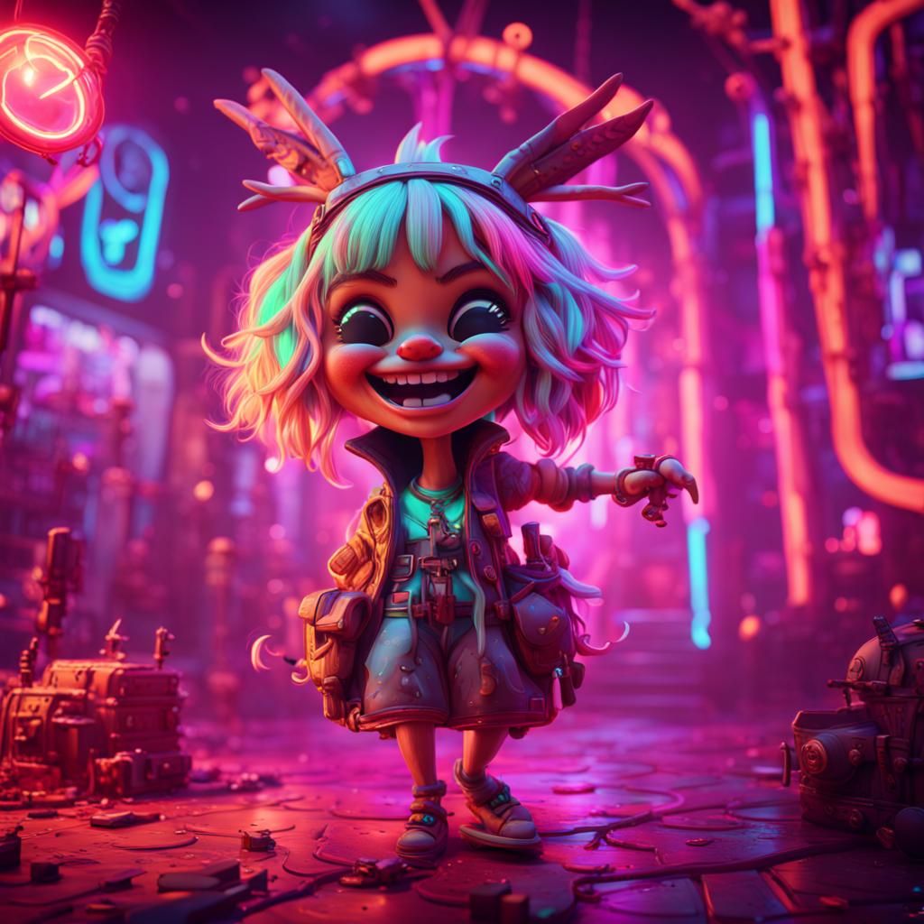 Tiny Tina Laughing: Neon Wonderland in Unreal Engine