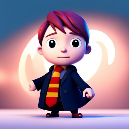 Ron Weasley as Toddler in Pixar-Style 3D Art