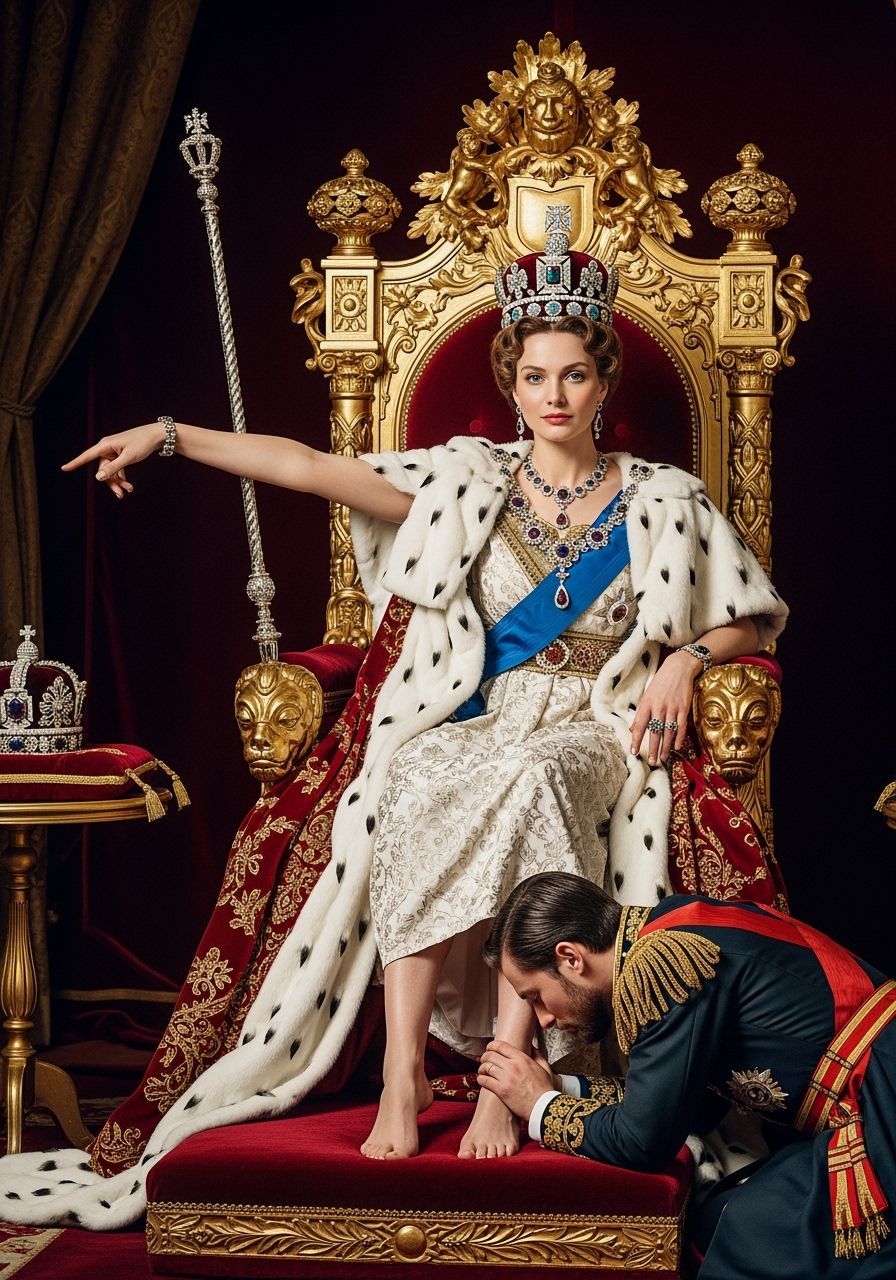 Tsarina on Throne in Style of Professional Photography
