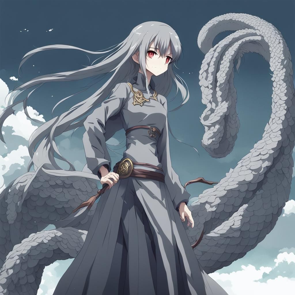 Grey Lamia in Anime Key Visual Style