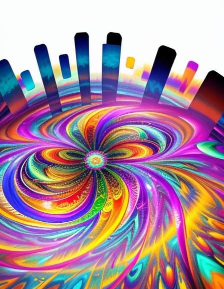 Psychedelic Vortex in a Kaleidoscopic Garden