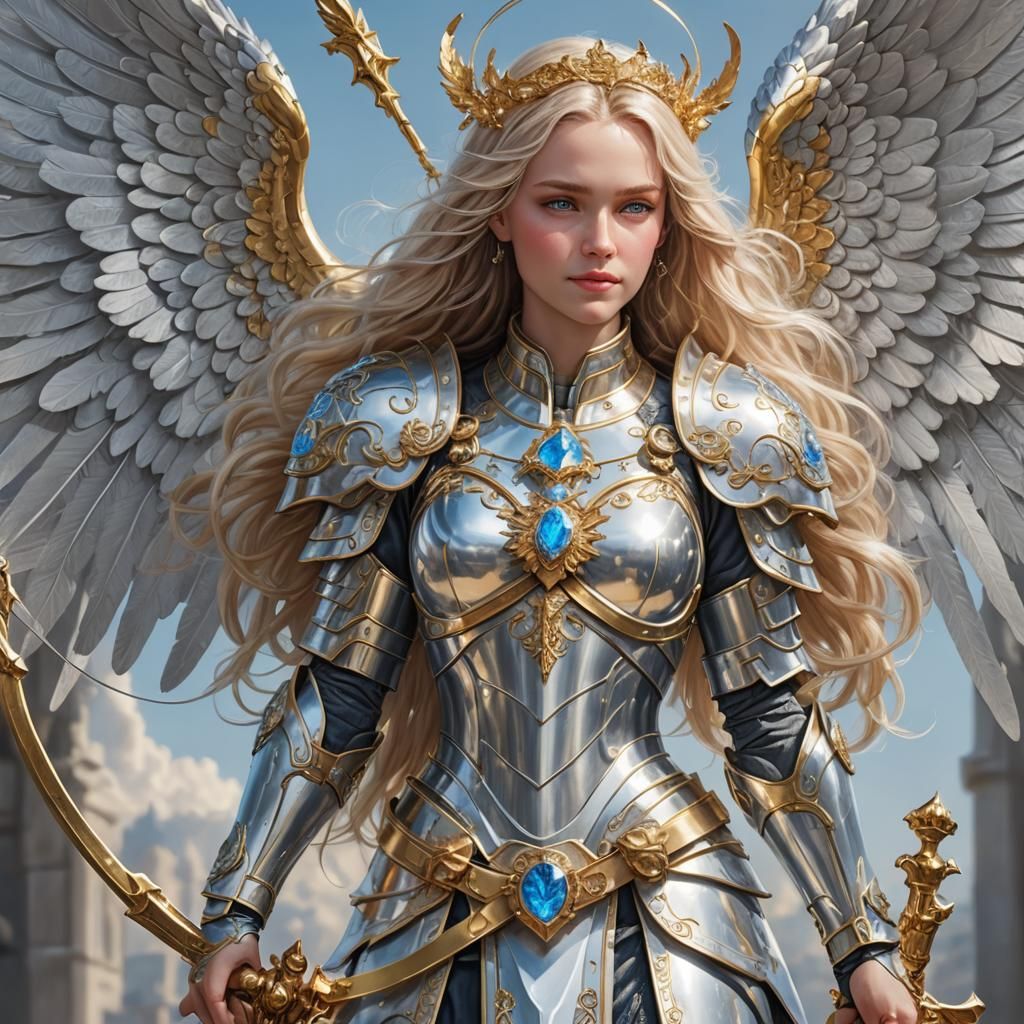 Archangel Raguel: Angel of Peace in Silver Armor