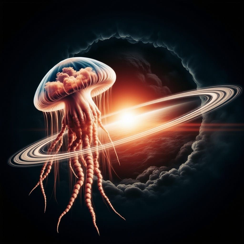 Cosmic Double Exposure in Radiant Shadow