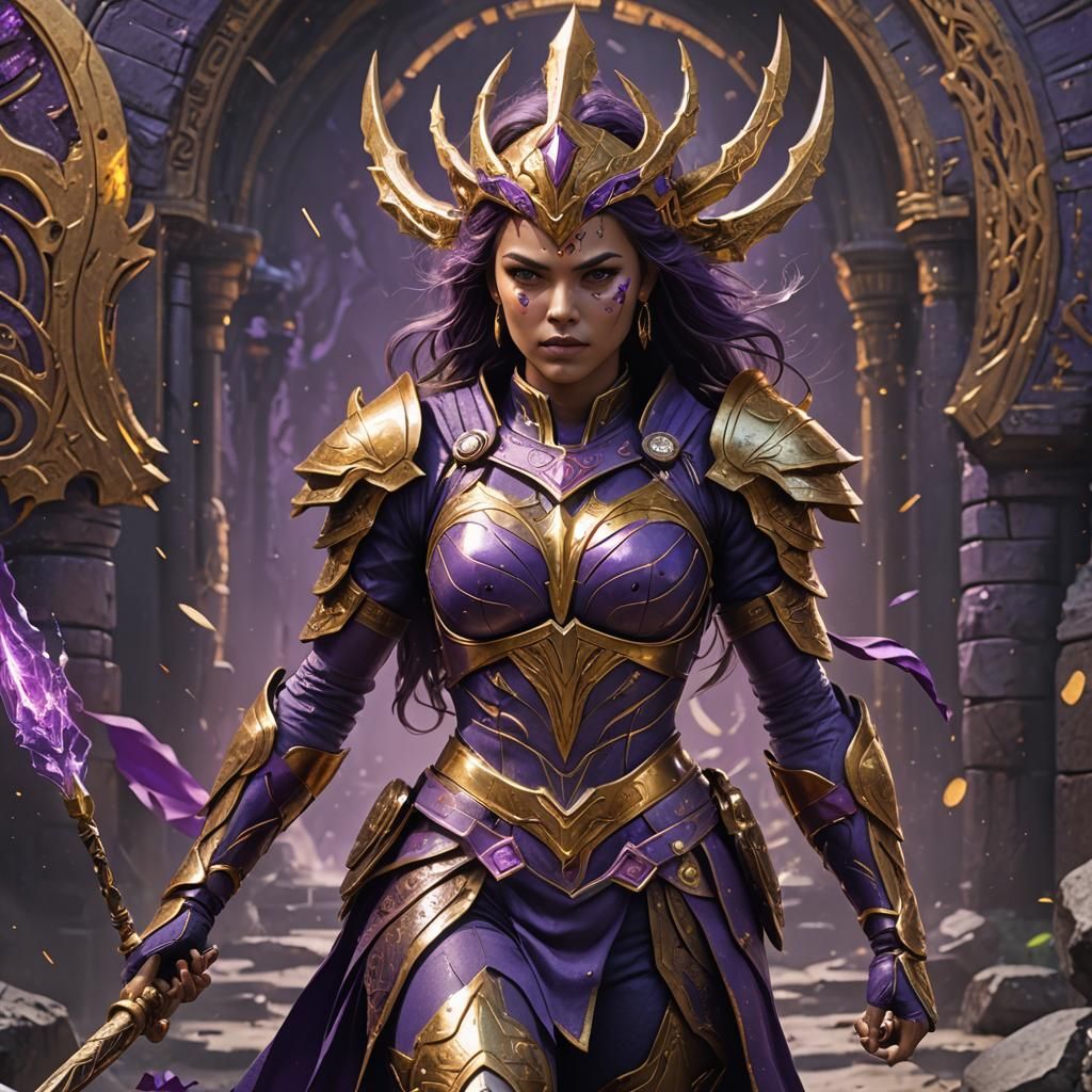 Purple and Gold Superwarrior Concept Art