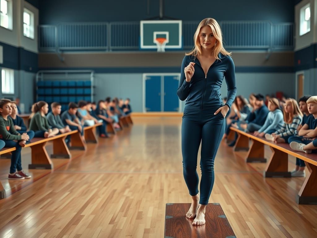 Intense Female Sport Teacher Inspires Her Students