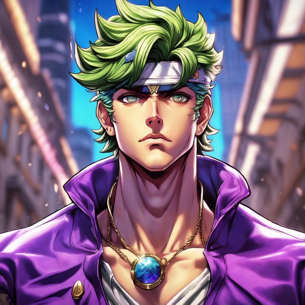 Joseph Joestar Portrait in Hyperdetailed Digital Art