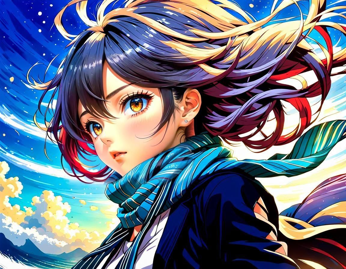 Dynamic Weifu Portrait in Anime Oil Painting Style