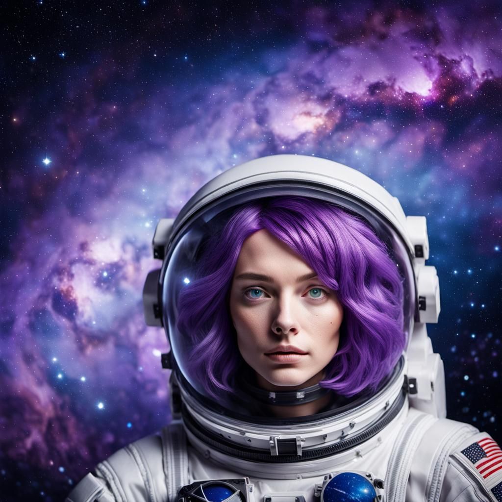 Girl in Spacesuit Portrait in Schoeller Style
