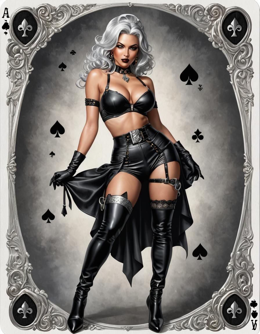 Ace of Spades Pinup in Hyperrealistic Style