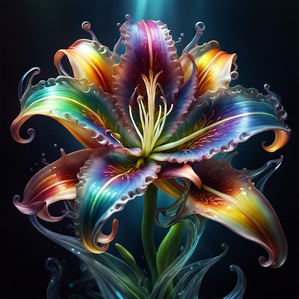 Rainbow Glass Lily in Galactic FantasyScape