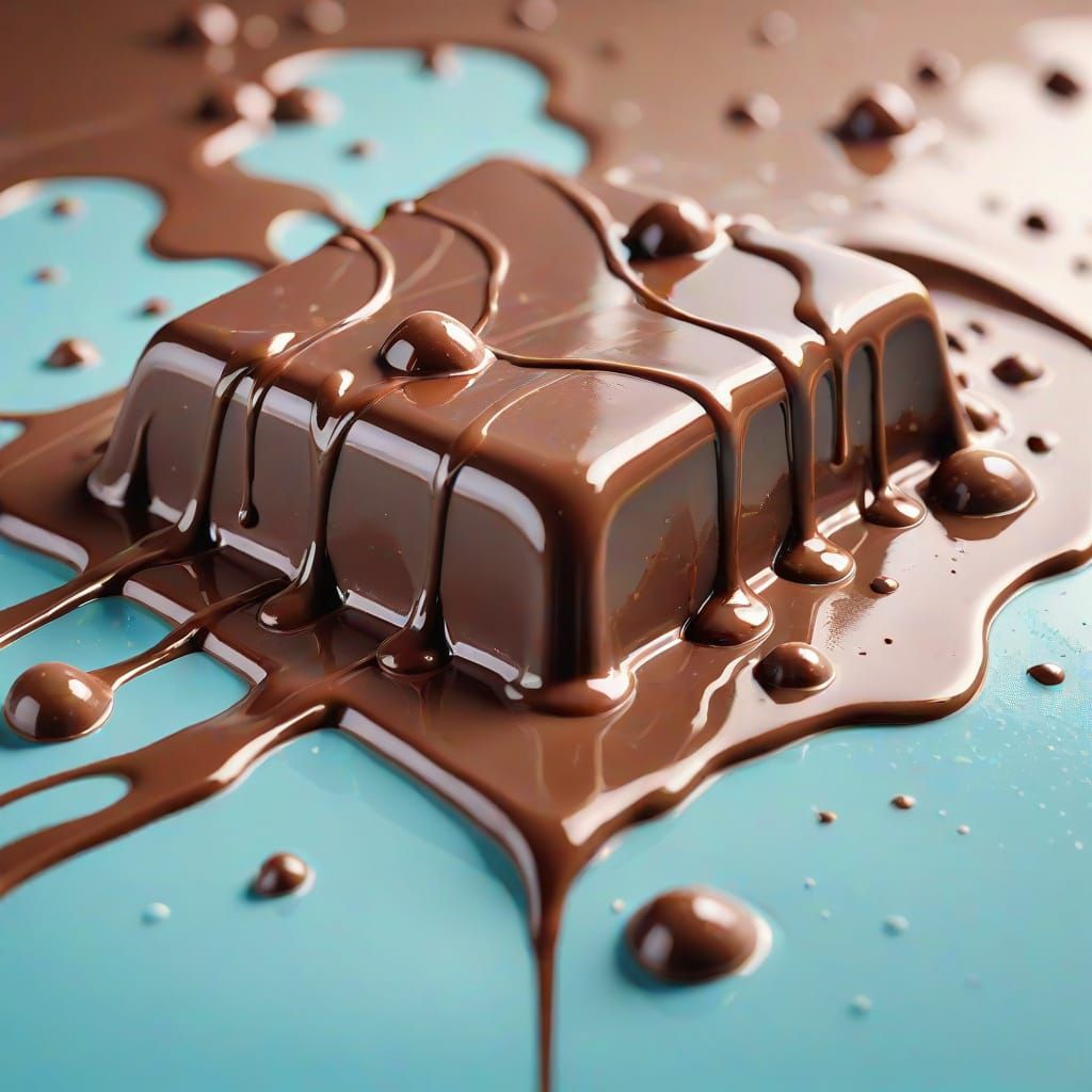 Surreal Chocolate Landscape in Soft Pastel Hues