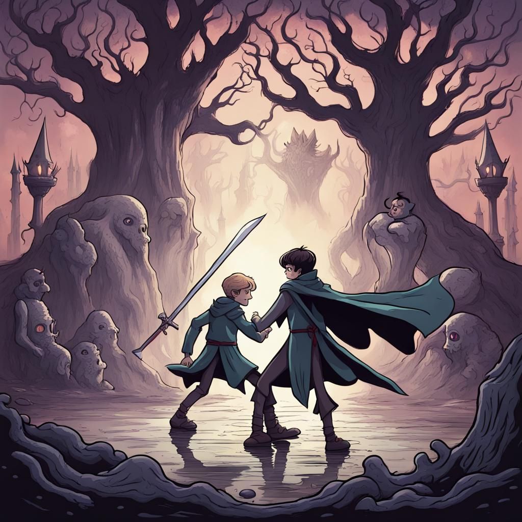 Dark Fantasy Battle: Merlin vs Arthur