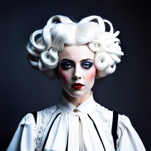 Creepy Siamese Clowns in Vintage Gothic Horror Style