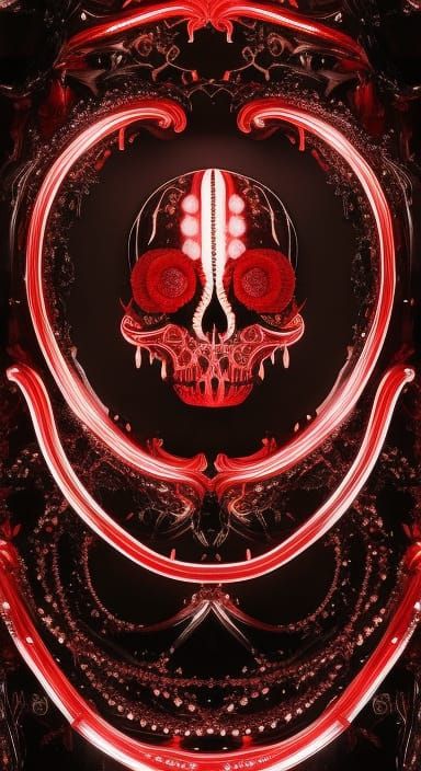 Gothic Horror Portrait: Leech Girl with Red Accents