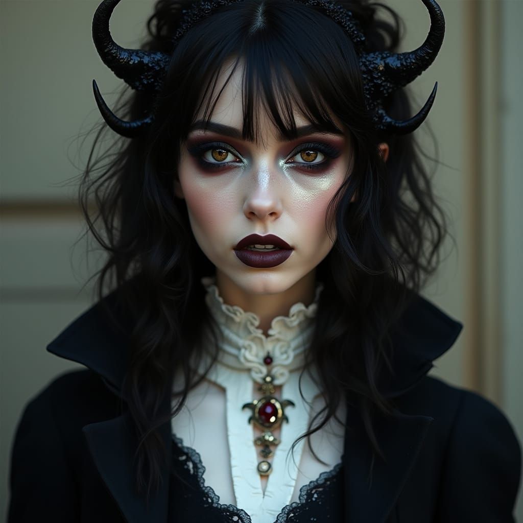Angel Demon Makeup Woman Portrait