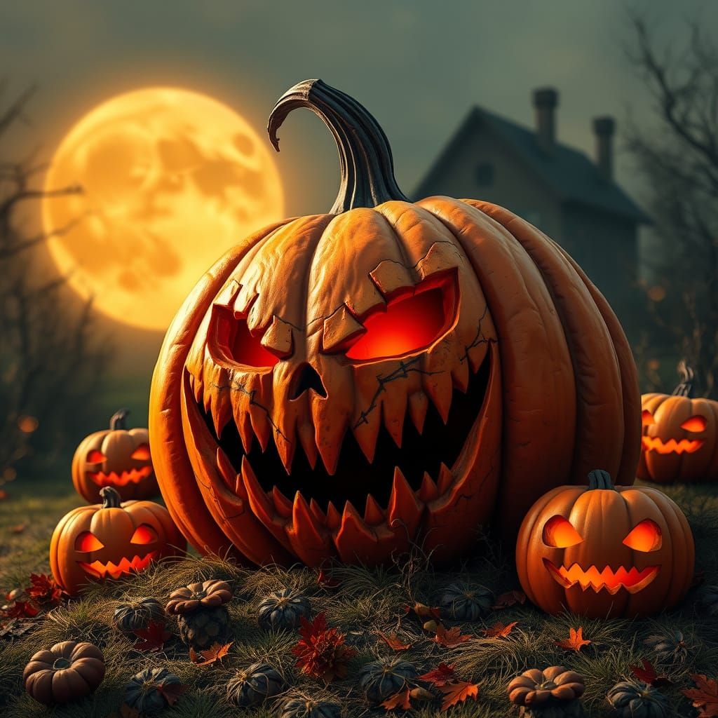 Giant Evil Halloween Pumpkin