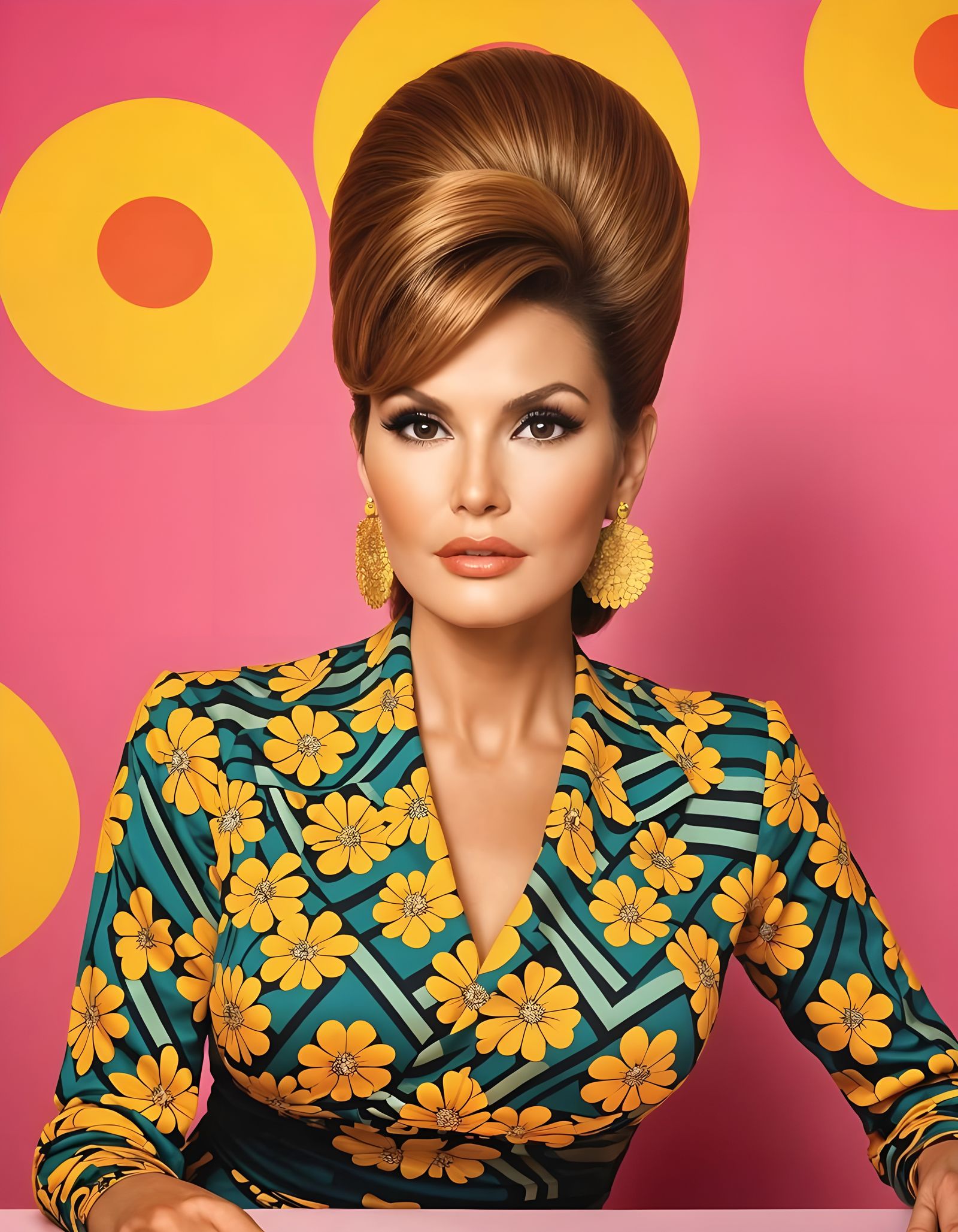 Glamorous 1960s Office Portrait in a Mod Aesthetic