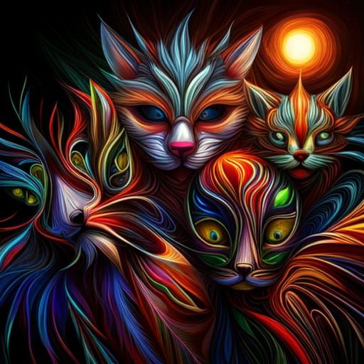 Digital Abstraction: Masks, Cats, and Insect Textures