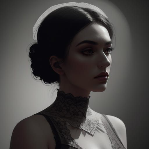 Hyperrealistic Woman in Lingerie: Cinematic Close-Up