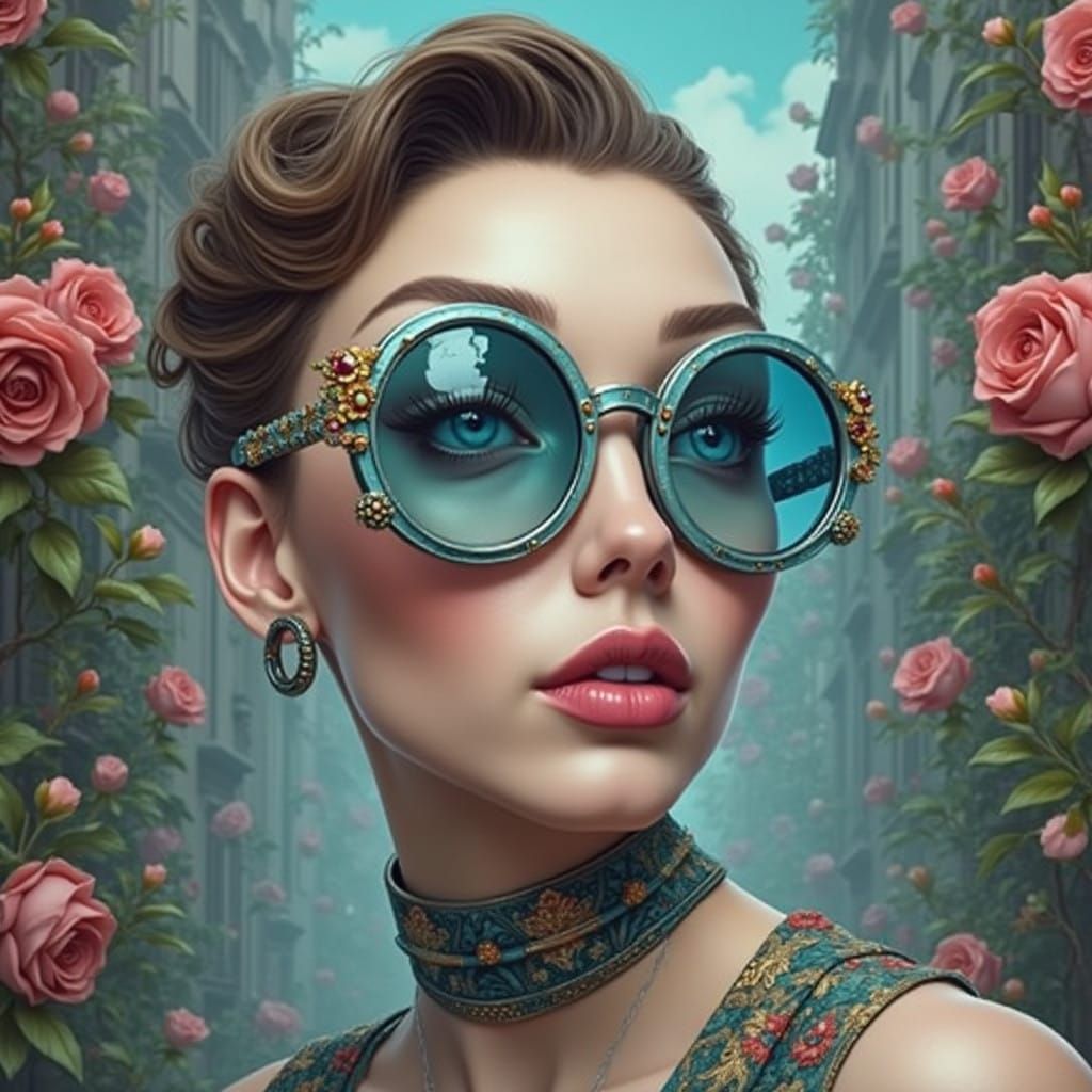 Surreal Fantasy Eyewear Masterpiece in Digital Art