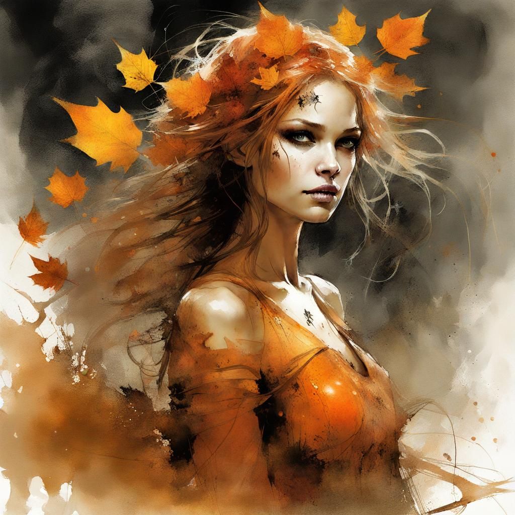 Enchanted Autumn Fairy in a Halloween Dream