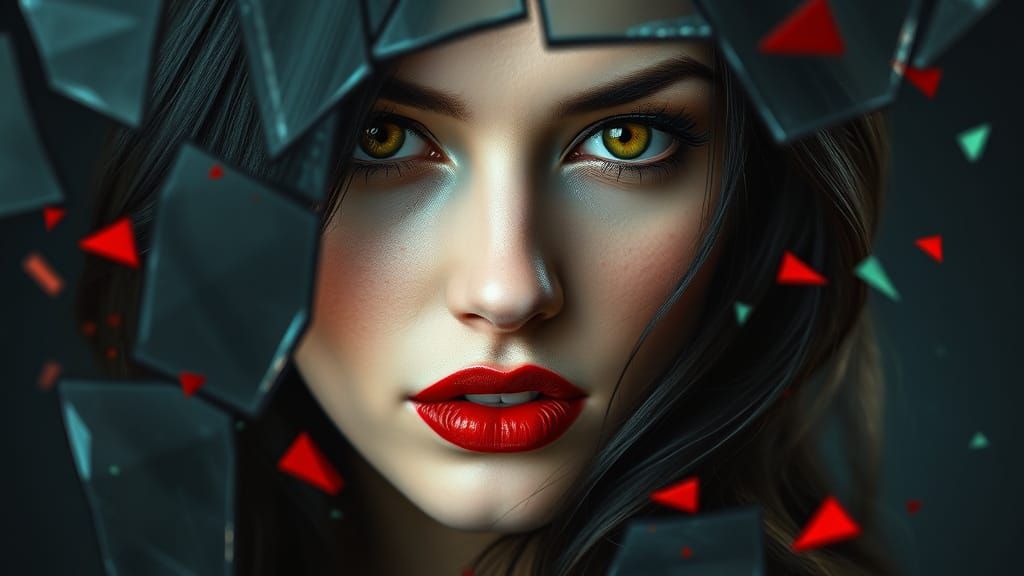 Ethereal Goddess in Shattered Beauty