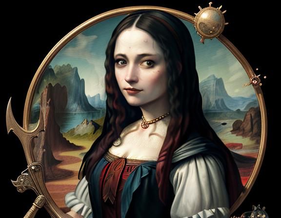 Harley Quinn as Mona Lisa, Beatrix Potter Style