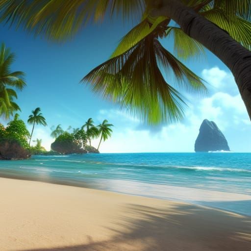 Tropical Beach with Volumetric Lighting in Unreal Engine