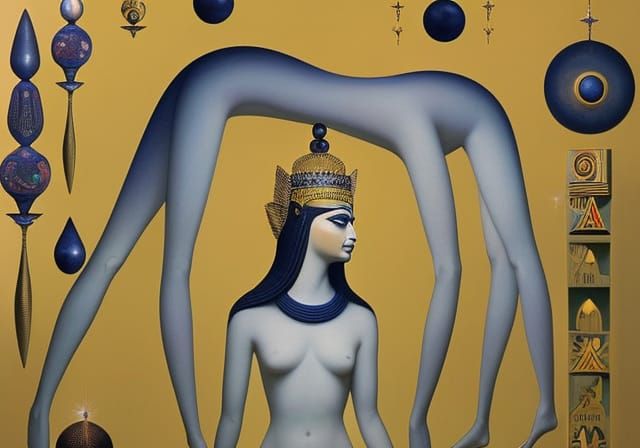 Surrealist Egyptian Goddess of Night and Stars