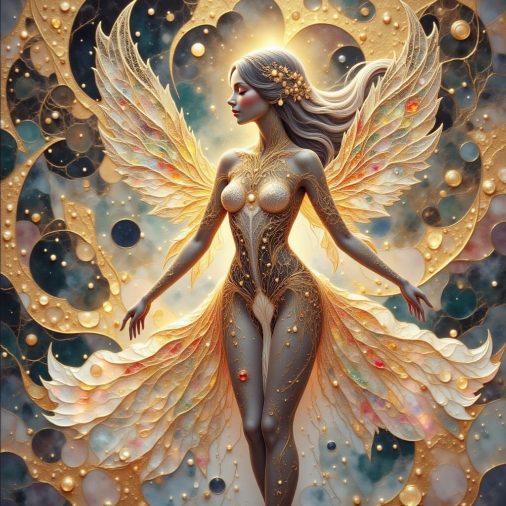 Celestial Anime Goddess in Ethereal Beauty