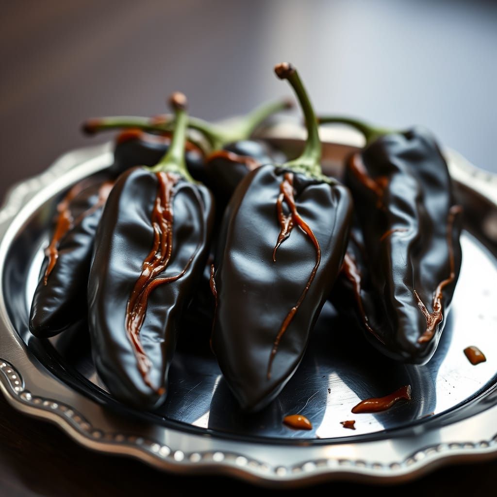 Chocolate Chili Peppers Still Life