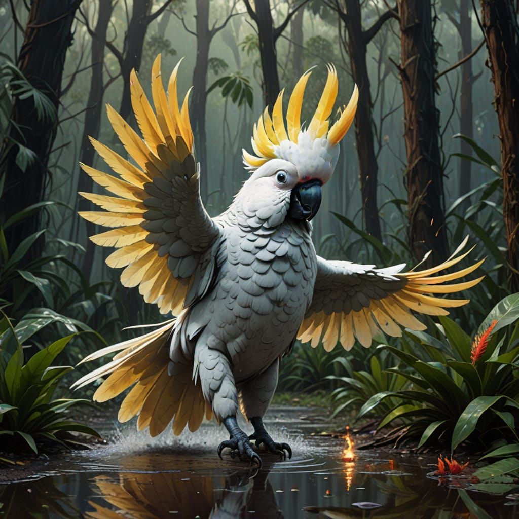 Mischief in the Australian Jungle: Vibrant Cockatoo Saves th...