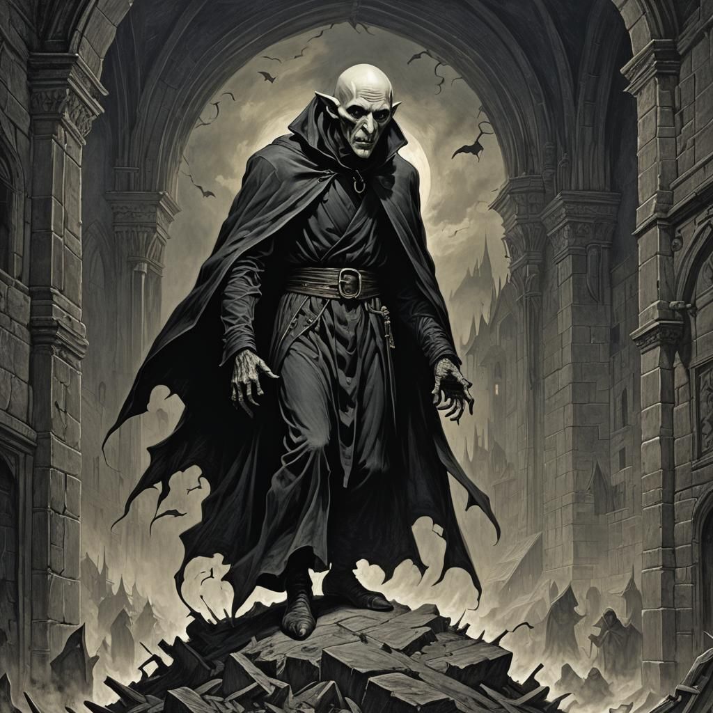 Gothic Nosferatu Horror in Doré Style
