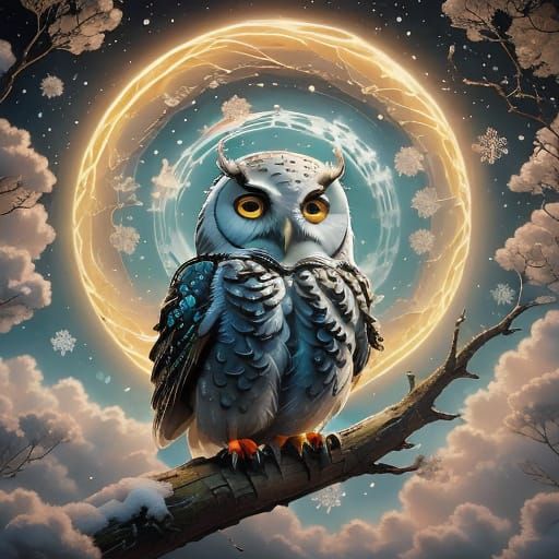 Mystical Crows in Whimsical Winter Hats