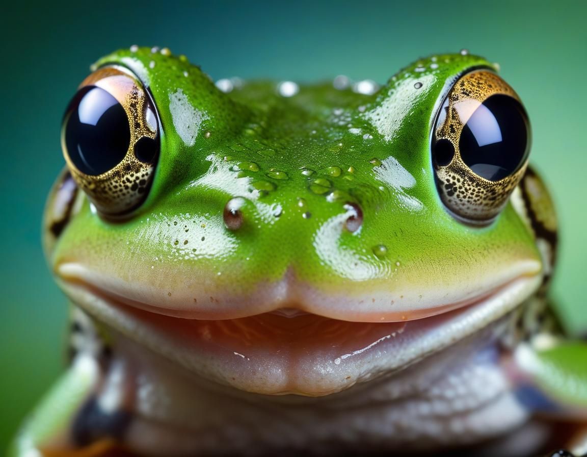 Smiling Frog Ultra Macro Photograph