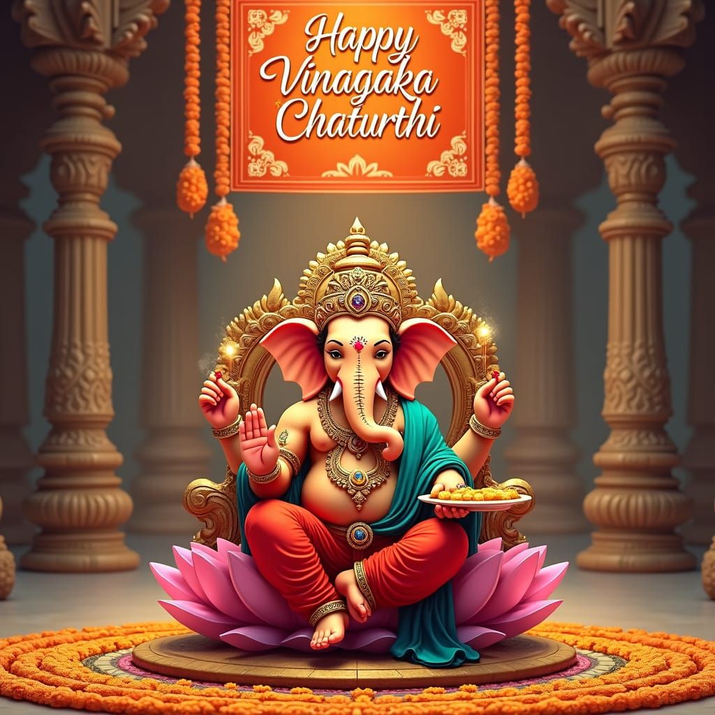 Ganesh Digital Painting for Vinayaka Chaturthi