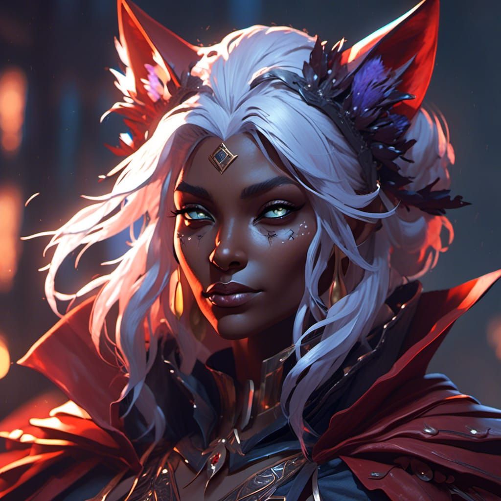 Epic Drow Assassin Portrait in Fantasy Setting