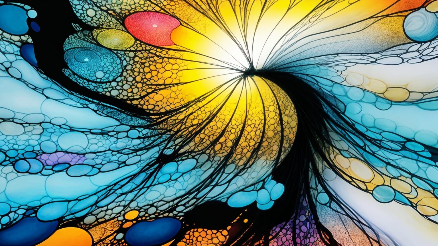 Kaleidoscopic Energy Vortex in Psychedelic Style