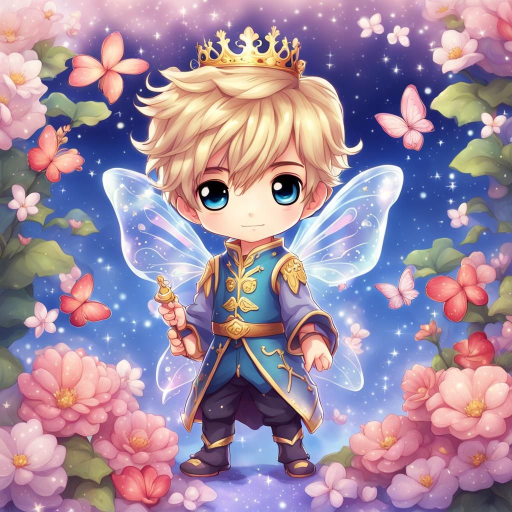 Fairy Prince in Kawaii Anime Cartoon Style